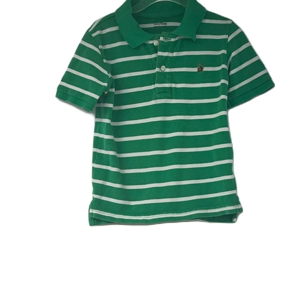Bundle of 2 boys shortsleeve Gap Champs Polo green yellow blue tops size 4